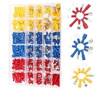 VUQLDHAYZ Lot de 500 connecteurs de câble isolés pour câbles électriques - Assortiment de cosses à anneaux VUQLDHAYZ