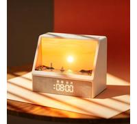 Vurlexat Reveil Simulateur D'aube avec Six Éclairages D'ambiance,Réveil Lumineux Comprend 12 Types De Bruit Blanc,Enceinte Bluetooth,Minuteur, Réveil Matin Veilleuse Pour Enfant/Ado/Adulte (Blanc2)