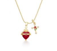 Vurotry Collier cœur sacré pour femme | Collier religieux avec pendentif cœur rouge