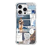 Vusbvelnot Coque esthétique chrétienne bleue compatible avec iPhone 16 Pro, coque de téléphone Jésus Lamb Dieu pour iPhone 16 Pro, coque de téléphone en TPU cool