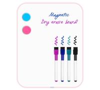 VUSIGN Petit tableau blanc effaçable à sec, 21,6 x 27,9 cm, mini tableau blanc magnétique pour mur, réfrigérateur, casier, enfants, étudiants, rose