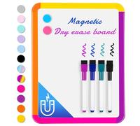 VUSIGN Petit tableau blanc magnétique effaçable à sec, 21,6 x 27,9 cm, mini tableau blanc effaçable à sec avec marqueurs pour réfrigérateur, mur, casier, cadre coloré