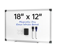 VUSIGN Petit tableau blanc magntique de 45,7 x 30,5 cm pour mur effaable sec avec cadre argent, tableau blanc suspendre pour bureau, maiso