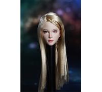 VUSLB 1/6 Scale Fille Asie Pale Pale Peau Plantée Tête de Cheveux Sculptée pour 30,5 cm PH TBL JO Action Figure Body Collection (D)