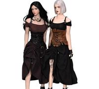 VUSLB JIAOU CM109 Figurine féminine échelle 1/6 30 cm, costume punk fait à la main, top + robe + ceinture + chapeau - Figurine d'action JIAOU CM109 (noir)