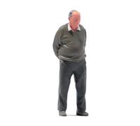 VUSLB Miniatures Diorama 1/12 1/18 1/24 1/64 1/43 1/87 Scale Walking Elderly People Scene Props Figurine Poupées Modèle Big Belly Old Man Fit for Car Vehicles Model(Painted 1/18 Scale)