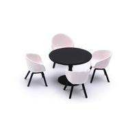 VUSLB Miniatures Diorama Entertainment and Leisure Series Scene Props Figurine Poupées Moderne Mode Table et Chaise 5 Pièces Petit Modèle Convient aux Véhicules de Voiture (Noir Échelle 1/64)