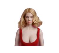 VUSLB Sculpture de tête de femme 1/6, tête de cheveux blonds pour fille européenne sculptée pour 30,5 cm, figurine d'action féminine, collection de poupée corporelle