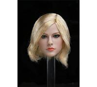 VUSLB Sculpture de tête de femme 1/6, tête de fille européenne sculptée, pour figurine d'action de 30,5 cm, collection de poupée (cheveux blonds courts)