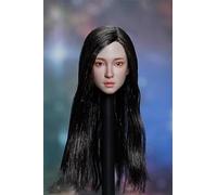 VUSLB Tête de femme 1/6, beauté asiatique Suntan Peau plantée Tête sculptée pour 30,5 cm PH TBL JO Action Figure Body (D)