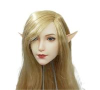 VUSLB Tête de femme 1/6, tête de fée européenne elfe blonde sculptée avec oreille de rechange pour figurine d'action de 30,5 cm (A)