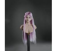 VUSLB Tête de femme à échelle 1/6, beauté anime fille longue tête de cheveux violets sculptée pour femme de 30,5 cm PH TBL VC JO Action Figure Body