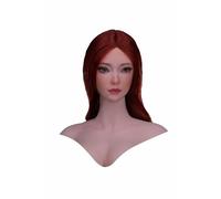 VUSLB Tête de femme à échelle 1/6 - Beauté asiatique - Tête de cheveux sculptée - Pour femme de 30,5 cm - PH TBL JO VC Action Figure Body (cheveux longs et droits rouges)
