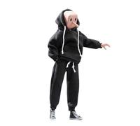 VUSLB Vêtements pour homme échelle 1/12, pantalon à capuche pour homme Vêtements pour homme 15,2 cm Poupée corporelle Action Figure (Couleur noire)