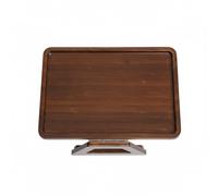 VUSZR Table d'Appoint Portable pour Accoudoir de Canapé, Plateau Clip-on en Bois Foncé, 33x24cm, Table d'Appoint pour Petit Espace de Salon (Brun)