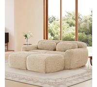 vutizal Boneless Cloud Canapé modulaire avec tabourets, canapé-lit, de sol, sans cadre, sans montage, combinable librement, en tissu peluche, beige