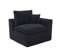 vutizal Canapé Modulaire Fauteuil en Velours Siège 1 Personne de Style Nordique Déhoussable Combinable 2 Places Doux & Confortable avec Coussin - Noir