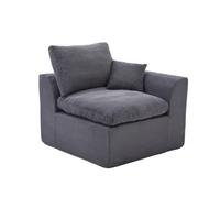 vutizal Canapé Modulaire Fauteuil en Velours Siège Simple Style Nordique Déhoussable Combinable en 2 Places Doux & Confortable Coussin Inclus - Gris Foncé