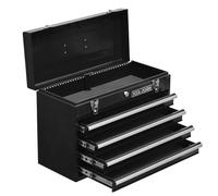 vutizal Chariot à outils noir avec 4 tiroirs, 51 cm, en acier, avec roulettes - Armoire à outils mobile avec doublure intérieure EVA - Verrouillage automatique pour garage et maison