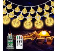 vutizal Guirlande Exterieur, 12M 60LEDs Guirlande Lumineuse Exterieure Boules de Cristal,IP44 Étanche 8Modes Guirlande Lumineuse Guinguette Exterieur pour Jardin,Mariage,Fête,Décoration,chambre