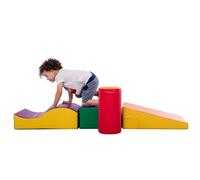 vutizal Lot de 6 jouets de motricité en mousse avec demi-cylindre, triangle et vague - Blocs d'escalade doux et tunnel d'éveil pour enfants à partir de 1 an, blocs de construction souples imperméables
