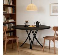 vutizal Petite table ronde 47 cm Noir Table d'appoint Table basse stable en croix Peu encombrante Salon Cuisine Home Office Balcon