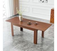vutizal Table à manger extensible avec 2 gouttelettes - Table de cuisine moderne aspect noyer, peu encombrant pour les petites pièces et les grandes familles, MDF robuste pour salle à manger, cuisine