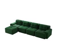 vutizal Wohnlandschaft Canapé d'angle avec fonction relaxation, canapé 4 places en forme de L, canapé convertible, taille XXL, en velours, 382 x 177 x 69 cm, sans montage