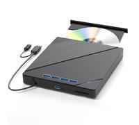 Vutlace Lecteur Blu-ray externe 7 en 1 USB 3.0 Type-C, compatible avec lecteur Blu-ray externe BD DVD CD 100 Go, lecteur Bluray ultra fin avec port TF/SD, compatible avec Windows XP/7/8/10/11 Mac
