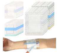 VUTYNKO 50 Pièces Pansement Tatouage Waterproof, 6x7cm 10x13cm Pansement Etanche Imperméable Transparent Déchirable Adhesif Film pour Protection en Douche ou Baignade