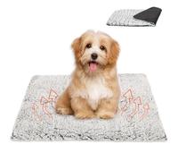 VUTYNKO Couverture Chauffant pour Chat Chiens, 40x50cm Gris Coussin Chauffant sans Electricité, Tapis Chat Chaude Réversible, Panier Chiens avec Amovible Housse Lavable en Machine