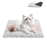 VUTYNKO Couverture Chauffant pour Chat Chiens, 70x50cm Gris Coussin Chauffant sans Electricité, Tapis Chat Chaude Réversible, Panier Chiens avec Amovible Housse Lavable en Machine