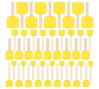 VUTYNKO Pinceau en Mousse, 45 Pièces Pinceaux Éponge Peinture avec Manche Bois, 5 Tailles Reusable Poignée en Éponge Peinture pour Artisanale Pochoir Art Cire Craie