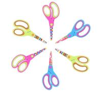 Vutyvve Lot de 6 paires de ciseaux pour enfants. Pointe émoussée de sécurité, prise douce, pour usage à la maison et à l'école, Convient aux enfants à partir de 3 ans, Rose, Bleu, Vert citron
