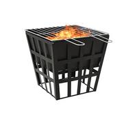 vidaXL Vuurplaats en barbecue 2-in-1 34x34x48 cm staal315089 G