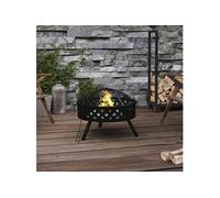 Foyer avec tisonnier 58 cm XXL acier chauffage chauffe-terrasse vidaXL