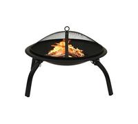 Vuurschaal en barbecue 2-in-1 met pook 56x56x49 cm staal313352