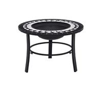 vidaXL Vuurschaal mozaÃ¯ek 68 cm keramiek zwart en wit46721 G