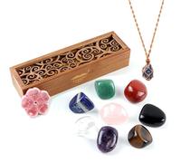 vuUUuv Ensemble de Pierres de Chakra - Cristaux de guérison Reiki en Pierre Brute Naturelle pour la guérison, la méditation, l'équilibre des Chakras ou Le rituel (8 pièces)