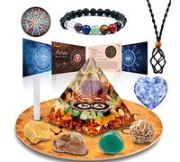 vuUUuv Horoscope Orgone Pyramid ,Coffret de cristaux de guérison pour le Bélier ,Signe du zodiaque : pierres pour compagnon de naissance, pour l'astrologie ,Reiki,Générateur d'énergie, méditation
