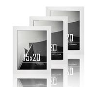 VUVUZULA Ensemble de 3 Cadres Photo en Bois Blanc, 15 x 20 cm, Verre Acrylique, Cadre MDF, Orientation Variable, Support de Table/Mur