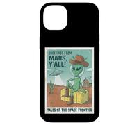 Vœux d'un Cowboy Extraterrestre venant de Mars Space UFO Retro Western Coque pour iPhone 14 Plus