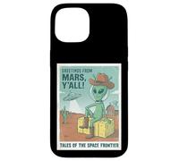 Vœux d'un Cowboy Extraterrestre venant de Mars Space UFO Retro Western Coque pour iPhone 15