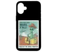 Vœux d'un Cowboy Extraterrestre venant de Mars Space UFO Retro Western Coque pour iPhone 16 Plus