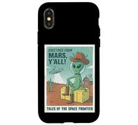 Vœux d'un Cowboy Extraterrestre venant de Mars Space UFO Retro Western Coque pour iPhone X/XS