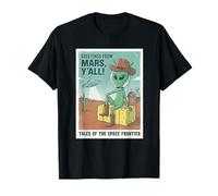 Vœux d'un Cowboy Extraterrestre venant de Mars Space UFO Retro Western T-Shirt