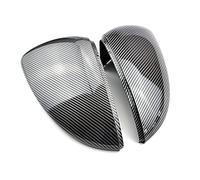 Vuzmode 2 Pieces Rearview Mirror Case Cover, for VW, for Golf, MK7 7.5 GTI 7 7R Mirror Covers Caps Carbon Fiber Bright Black Chrome Cover Coque de rétroviseur de Voiture(Carbon Look Black)