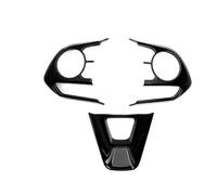 Vuzmode 3 pièces for 2020, for Toyota, for Corolla, Garniture de Cadre Volant, décoration Style Voiture, Accessoires Autocollants Autocollant pour Volant(Glossy Black)