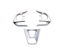 Vuzmode 3 pièces for 2020, for Toyota, for Corolla, Garniture de Cadre Volant, décoration Style Voiture, Accessoires Autocollants Autocollant pour Volant(Matte Silver)