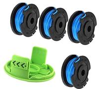 Vuzmode Bobine de Fil de Coupe-Bordures Greenworks, diamètre 1,65 mm, Longueur 4,9 m, for Greenworks, 24 V G24LT, G24LTK2, G24LT30M, G24LT30MK2 (4 bobines + 1 Couvercle) Kit de Remplacement de Bobine